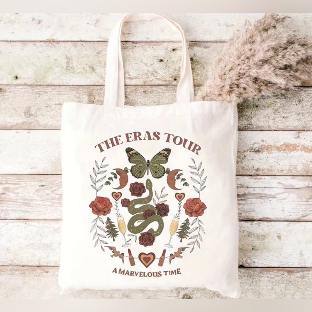NEW! Taylor Swift Eras Tour Marvelous Time Snake Canvas Tote Bag Swiftie Things